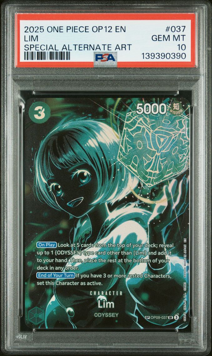 2025 #037 Lim PSA 10 One Piece OP12-Legacy of the Master