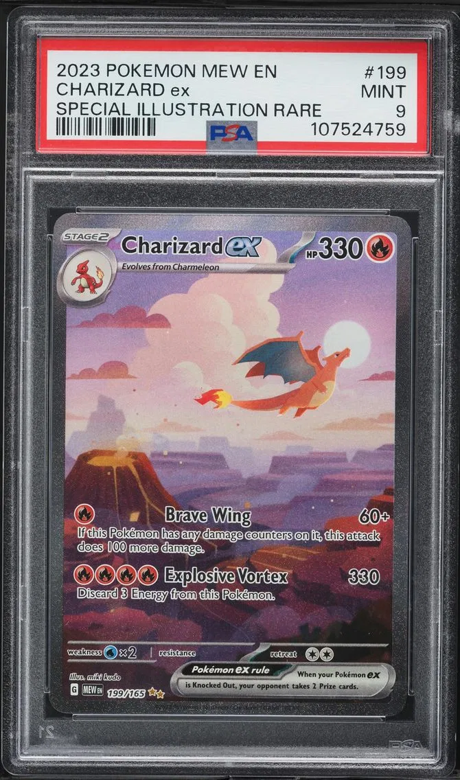 2023 #199 Charizard EX PSA 9 Mew EN-151 Pokemon