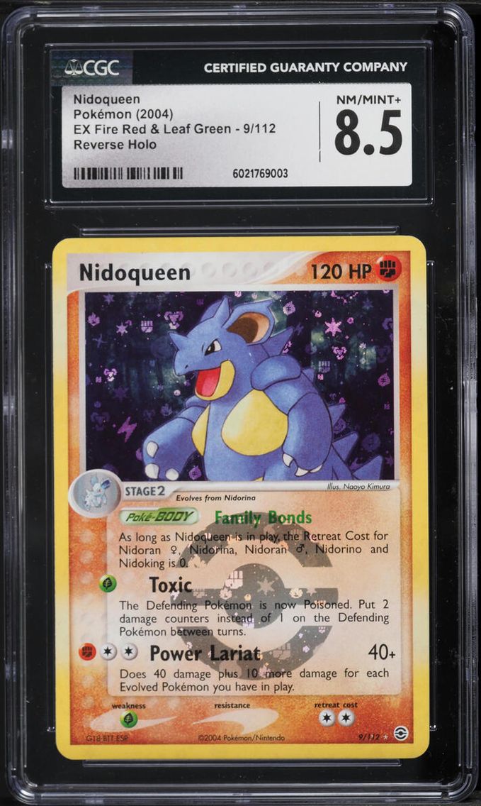 2004 Pokemon EX Fire Red & Leaf Green Reverse Holo Nidoqueen #9 CGC 8.5 NM-MT+