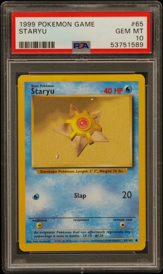 1999 #65 Staryu PSA 10 Game