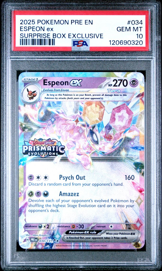 2025 #034 Espeon EX PSA 10 Pre EN-Prismatic Evolutions Pokemon