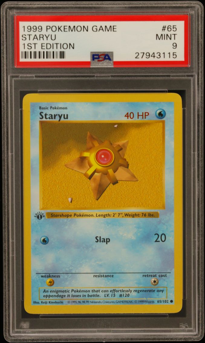 1999 #65 Staryu 1st Edition PSA 9 Game