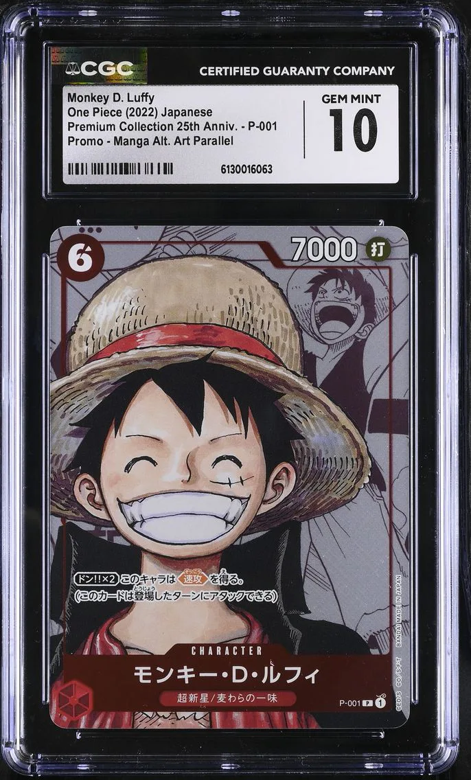 2022 #P-001 Monkey D. Luffy CGC 10 Premium Collection 25th Anniversary - Japanese