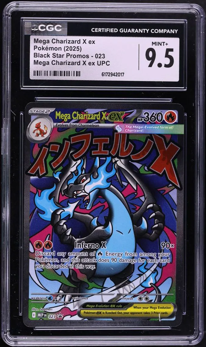 2025 Pokemon Mega Evolution Promo Ultra Premium Full Art Mega Charizard X Ex CGC 9.5 MINT+