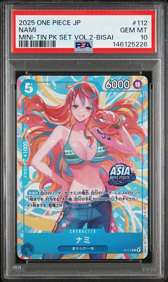 2025 #112 Nami PSA 10 One Piece Japanese Mini-Tin Pack Set Vol.2