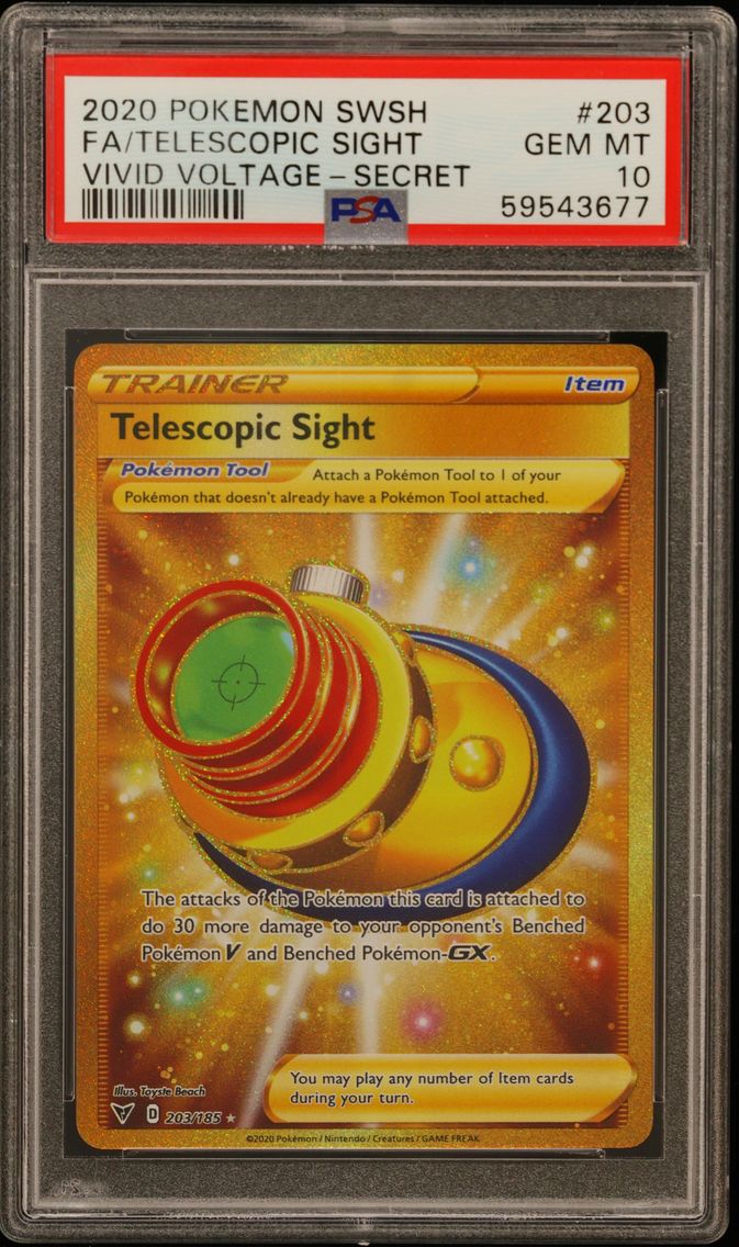 2020 #203 Full Art/Telescopic Sight PSA 10 Sword & Shield Vivid Voltage