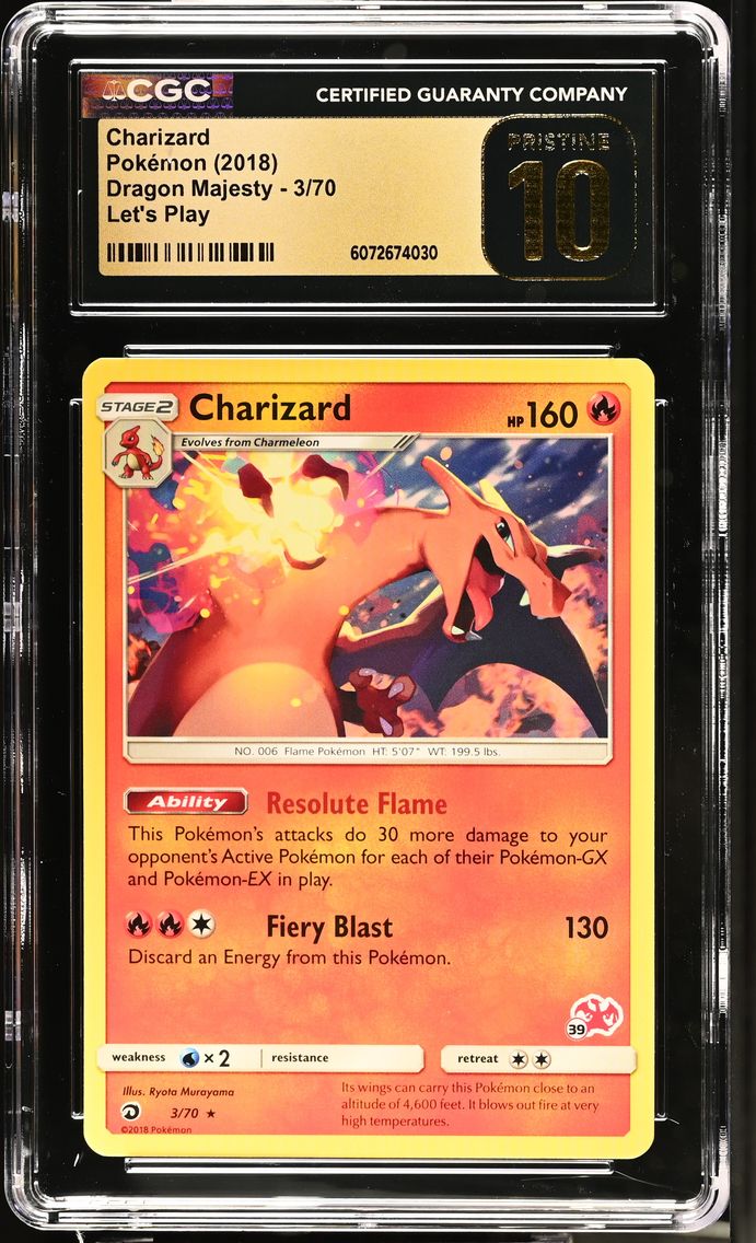 2018 #3 Charizard CGC 10 Pristine Dragon Majesty - English