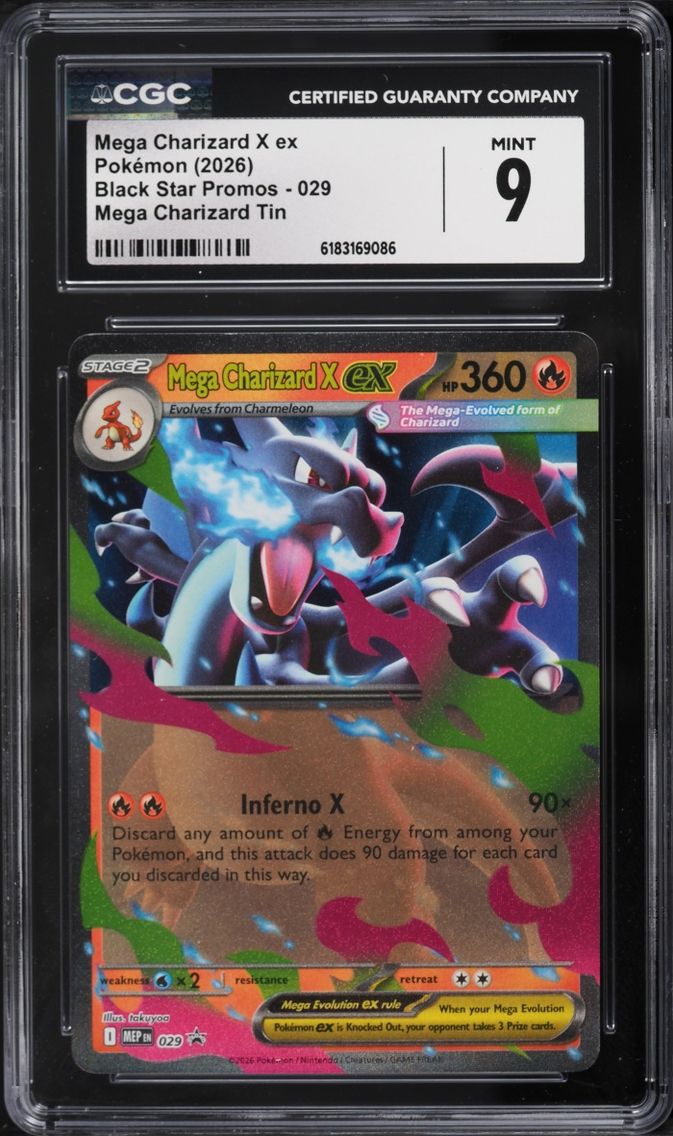 2026 Pokemon Mega Evolution Promo Tin Mega Charizard X EX #29 CGC 9 MINT