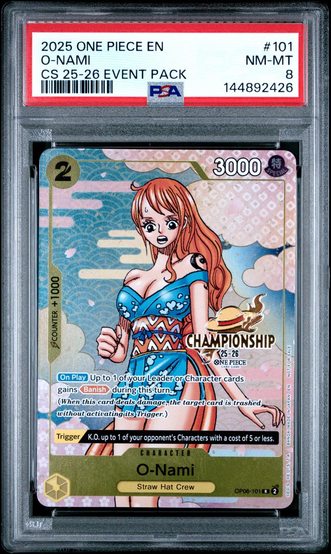 2025 #101 O-Nami PSA 8 One Piece Championship 2025-26 Event Pack