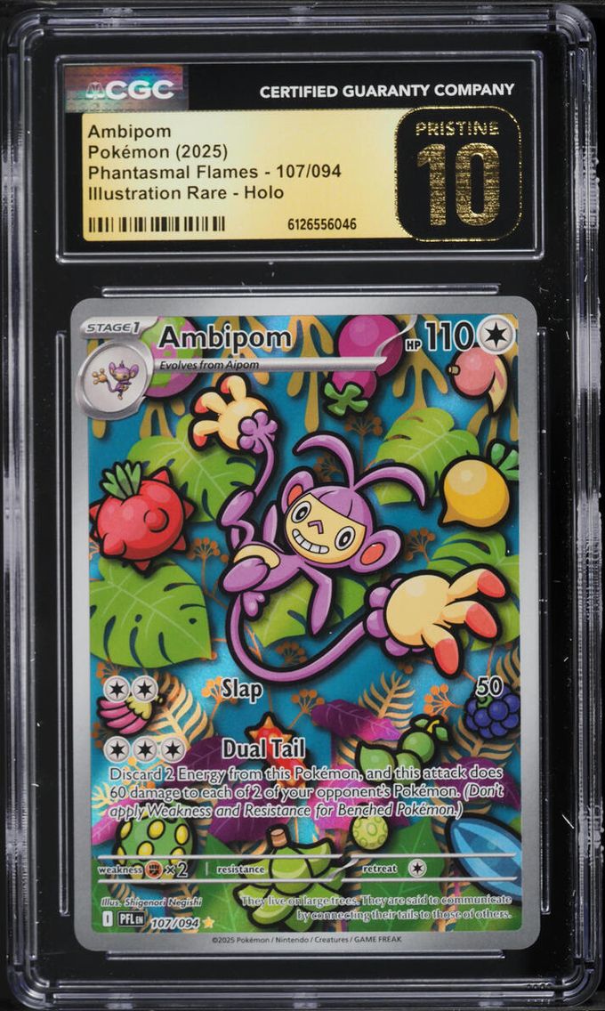 2025 Pokemon Mega Evolution Phantasmal Flames IR Ambipom #107 CGC 10 PRISTINE