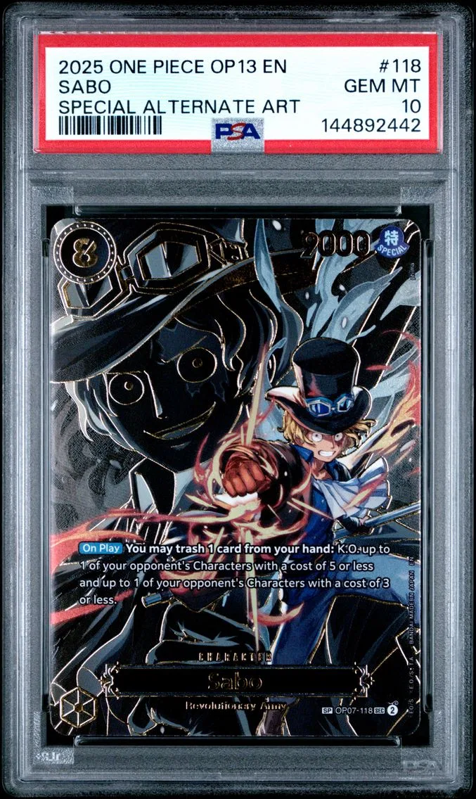 2025 #118 Sabo PSA 10 One Piece OP13-Carrying on His Will