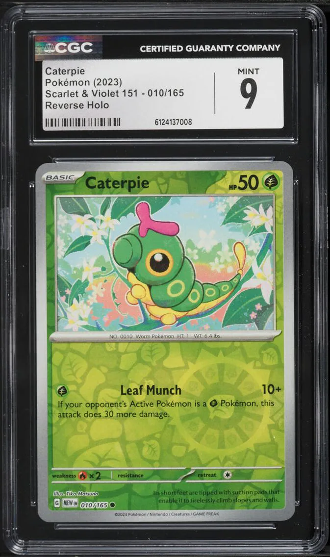 2023 Pokemon Scarlet & Violet 151 Reverse Holo Caterpie #10 CGC 9 MINT