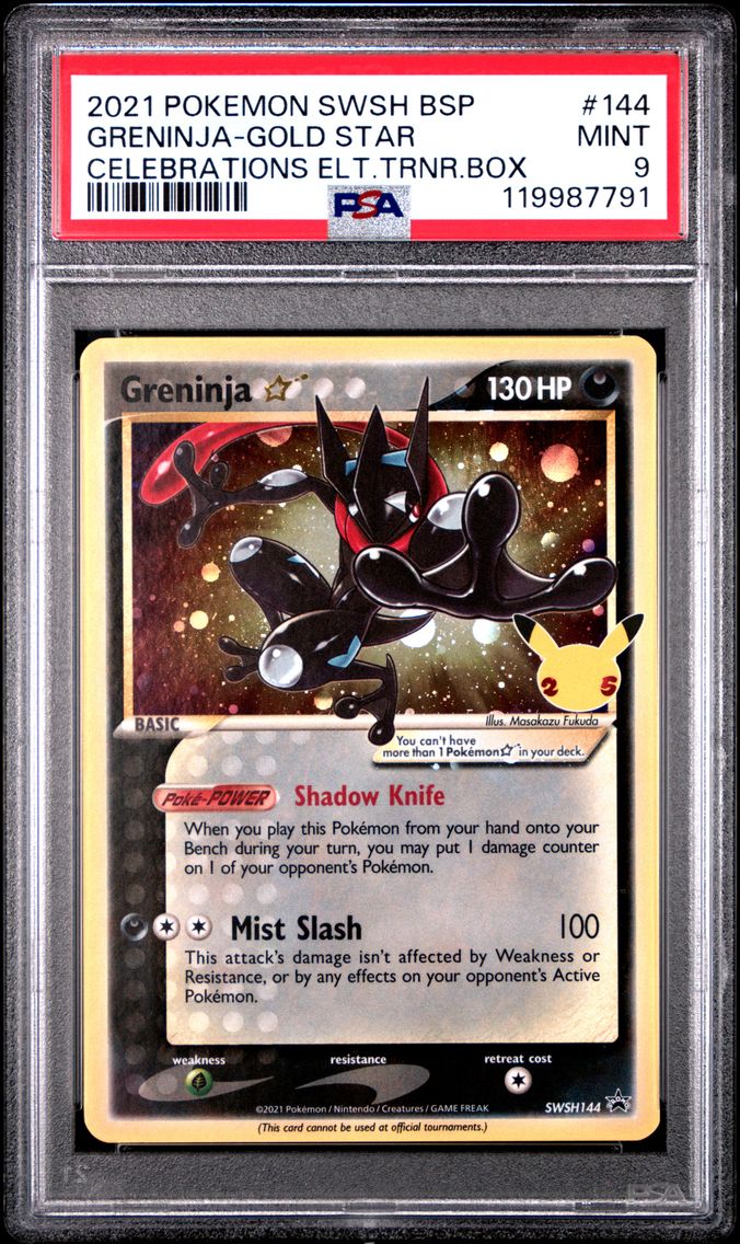 2021 #144 Greninja-Gold Star PSA 9 Swsh Black Star Promo