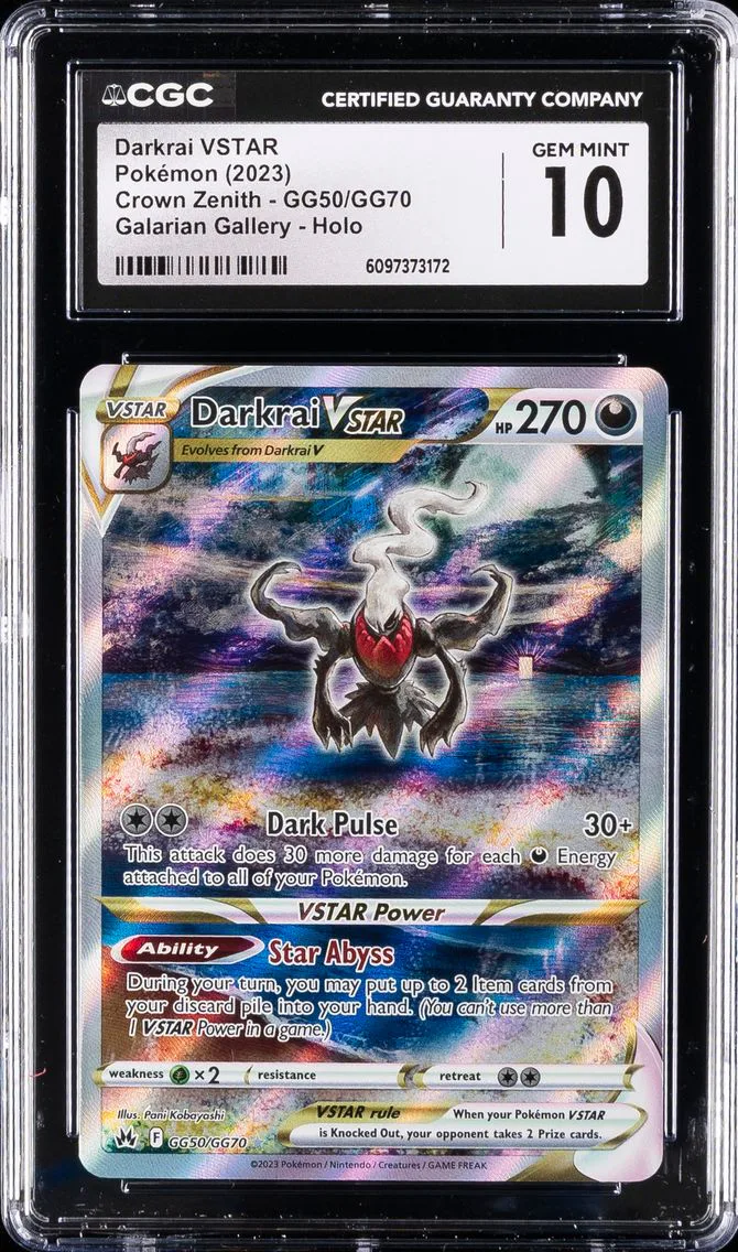 2023 #GG50 Full Art/Darkrai Vstar CGC 10 Sword and Shield Crown Zenith Pokemon
