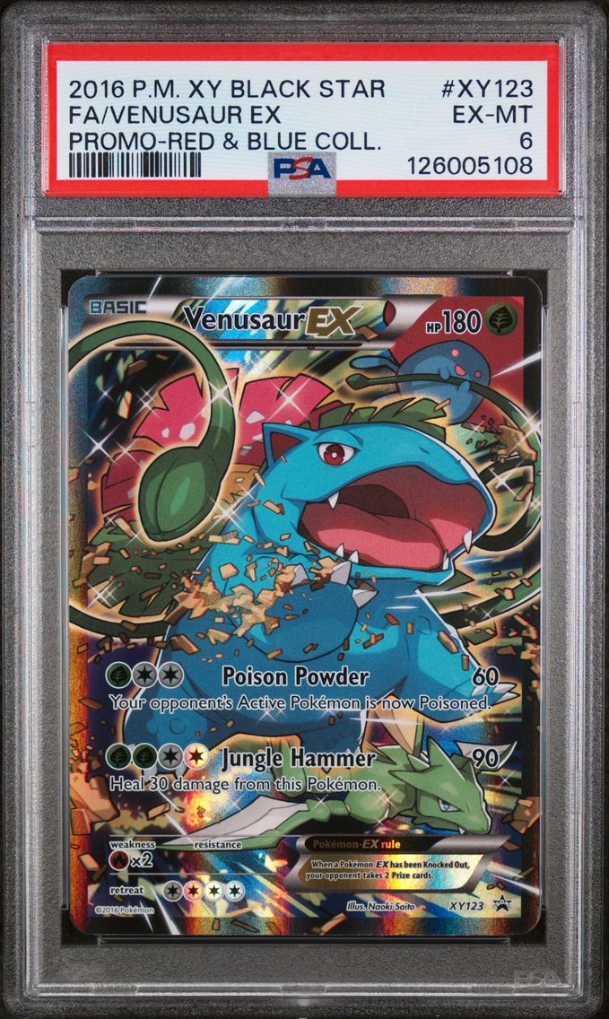 2016 #XY123 Full Art/Venusaur EX PSA 6 XY Black Star Promo
