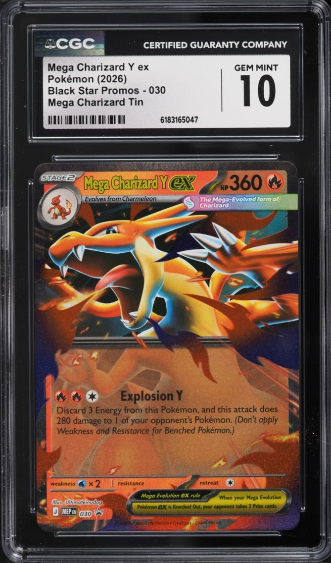 2026 Pokemon Mega Evolution Promo Tin Mega Charizard Y EX #30 CGC 10 GEM MINT