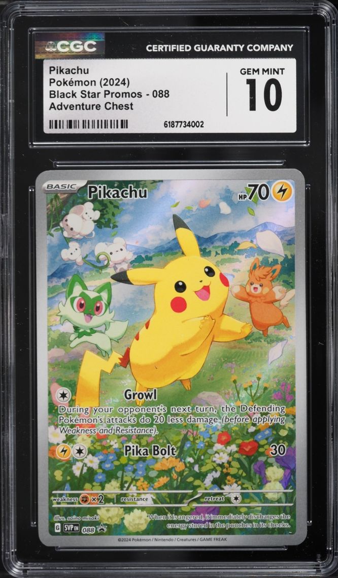 2024 #88 Pikachu CGC 10 Pokemon Scarlet & Violet Promo Paldea Adventure Chest Full Art