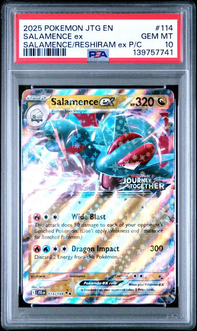 2025 #114 Salamence EX PSA 10 Jtg EN-Journey Together Pokemon