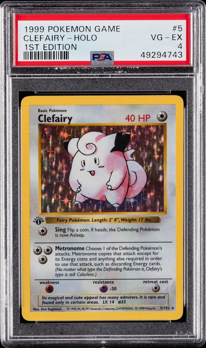 1999 #5 Clefairy-Holo 1st Edition PSA 4 Game Pokemon