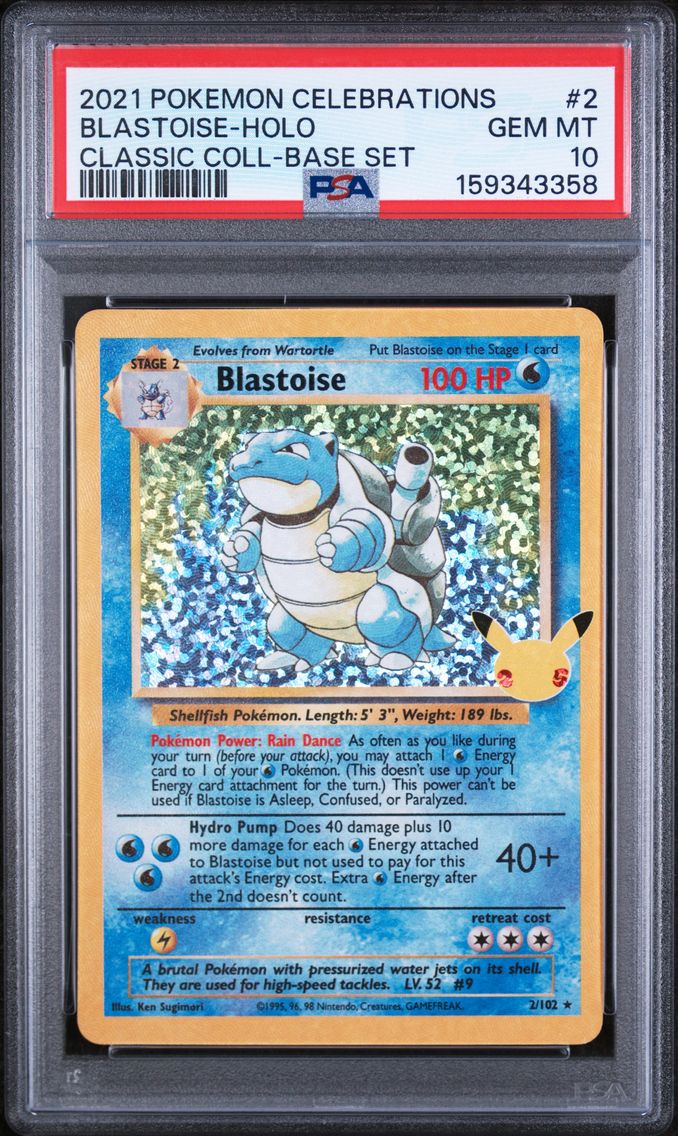 2021 #2 Blastoise-Holo PSA 10 Celebrations Classic Collection