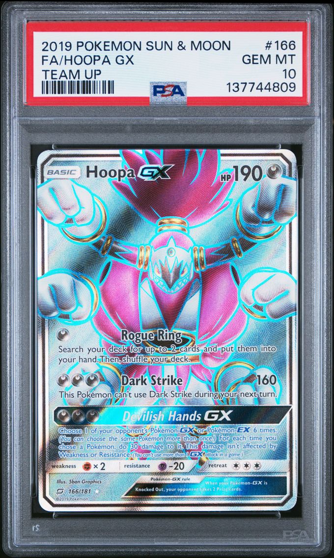 2019 #166 Full Art/Hoopa GX PSA 10 Sun & Moon Team Up