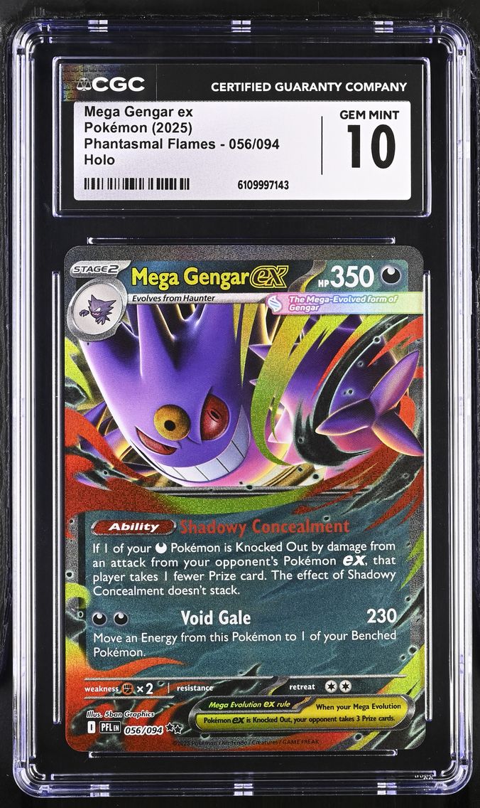2025 #056 Mega Gengar ex CGC 10 Phantasmal Flames - PFL EN - English