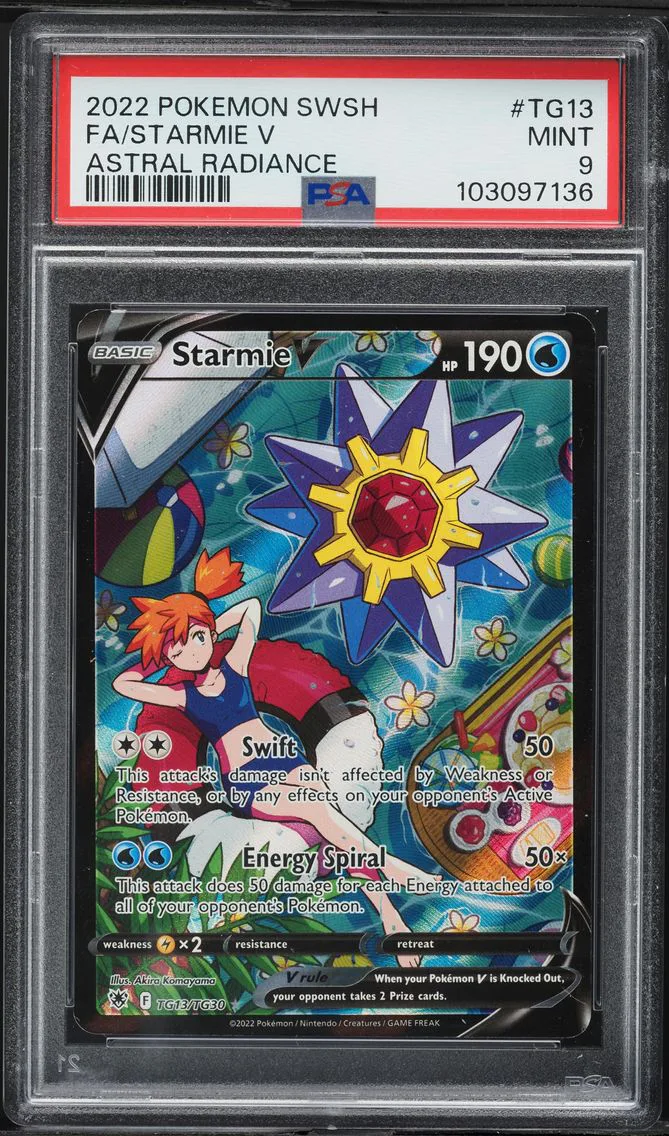 2022 #TG13 Full Art/Starmie V PSA 9 Sword & Shield Astral Radiance Pokemon