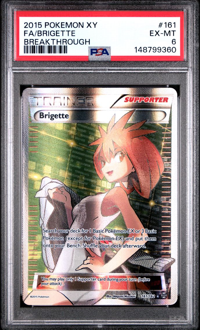 2015 #161 Full Art/Brigette PSA 6 XY Breakthrough Pokemon