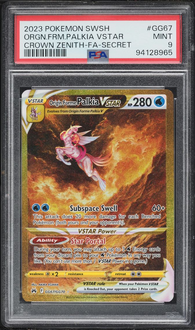 2023 #GG67 Full Art/Origin Forme Palkia Vstar PSA 9 Sword and Shield Crown Zenith Pokemon