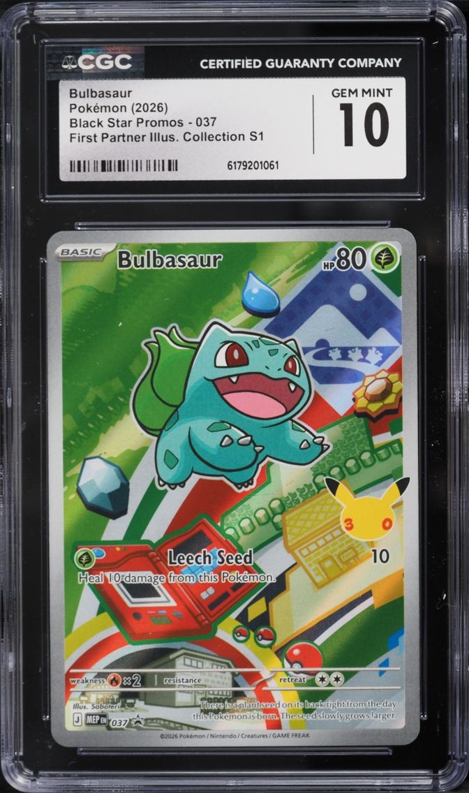 2026 Pokemon Mega Evolution Promo First Partner Illustration Full Art Bulbasaur #37 CGC 10 GEM