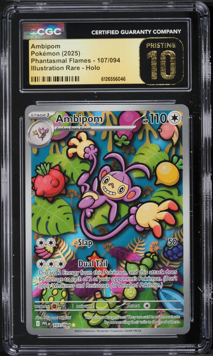 2025 Pokemon Mega Evolution Phantasmal Flames IR Ambipom #107 CGC 10 PRISTINE