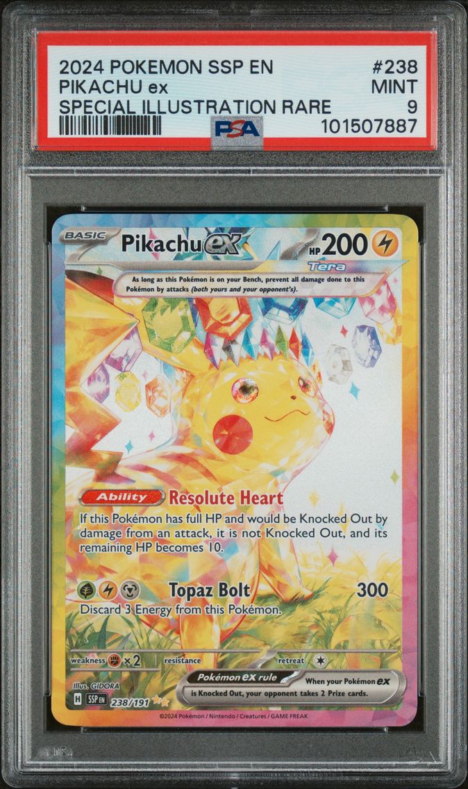 2024 #238 Pikachu EX PSA 9 Ssp EN-Surging Sparks Pokemon