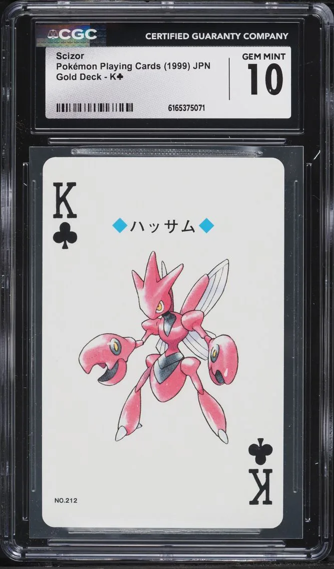 1999 Pokemon Japanese Gold Poker Set Nintendo Playing Cards Scizor CGC 10 GEM MINT