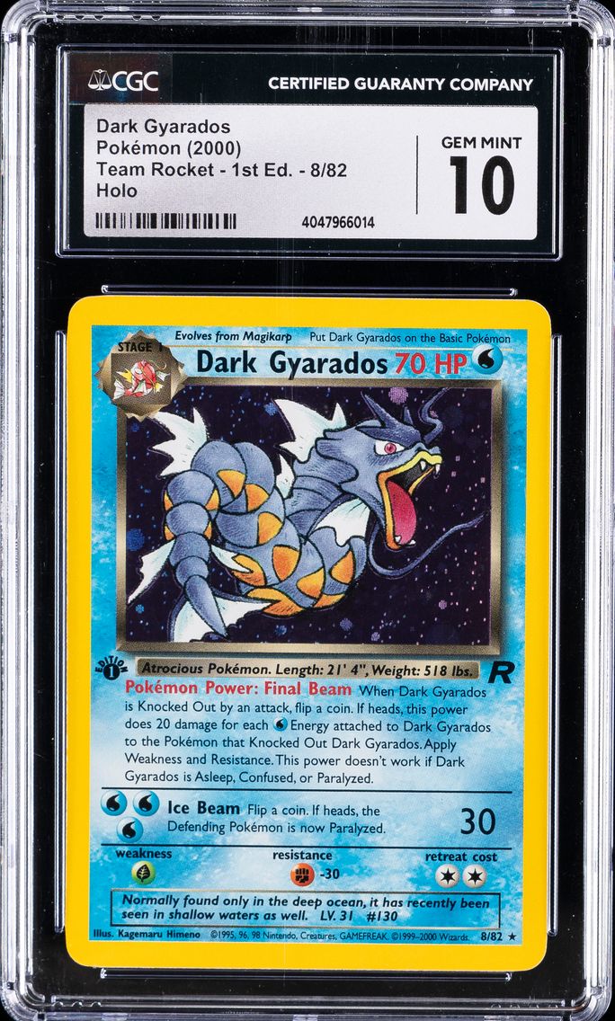 2000 #8 Dark Gyarados-Holo 1st Edition CGC 10 Rocket Pokemon