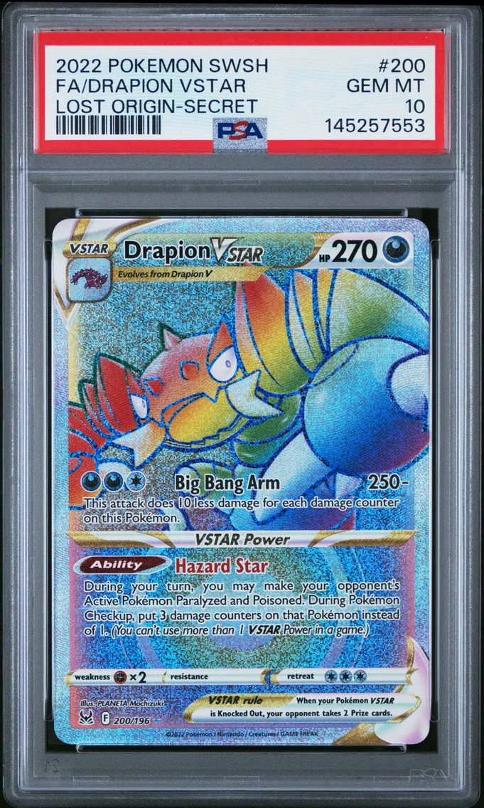 2022 #200 Full Art/Drapion Vstar PSA 10 Sword & Shield Lost Origin