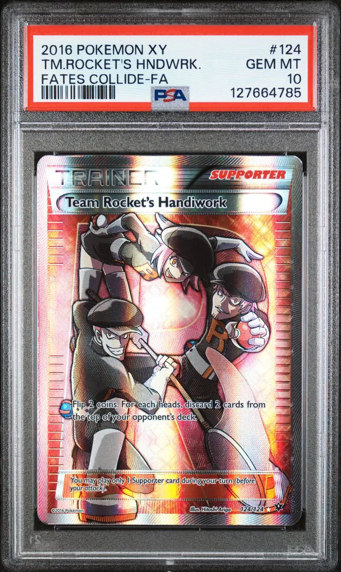 2016 #124 Full Art/Team Rocket's Handiwork PSA 10 XY Fates Collide Pokemon