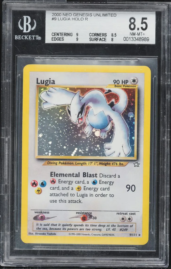 2000 #9 Lugia-Holo BGS 8.5 Neo Genesis Pokemon