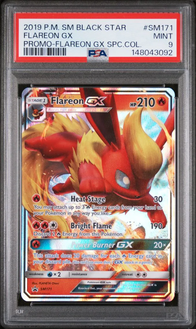 2019 #SM171 Flareon GX PSA 9 SM Black Star Promo