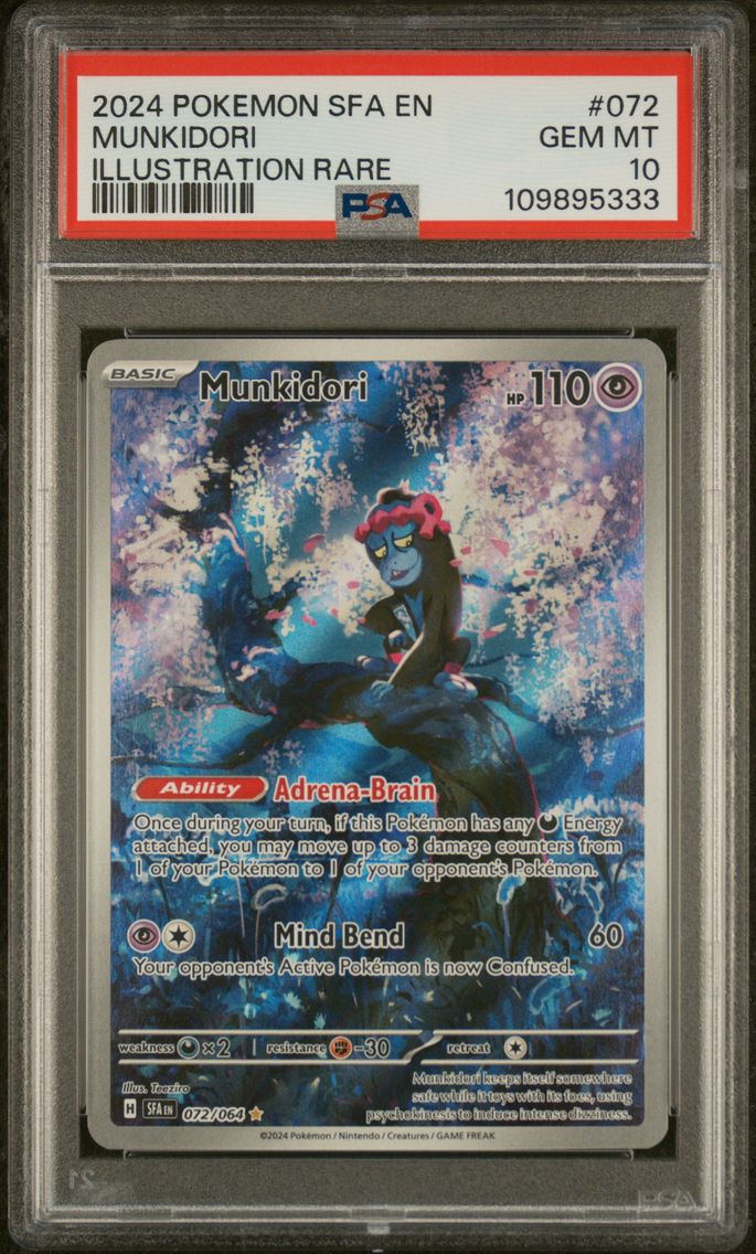 2024 #072 Munkidori PSA 10 Sfa EN-Shrouded Fable Pokemon