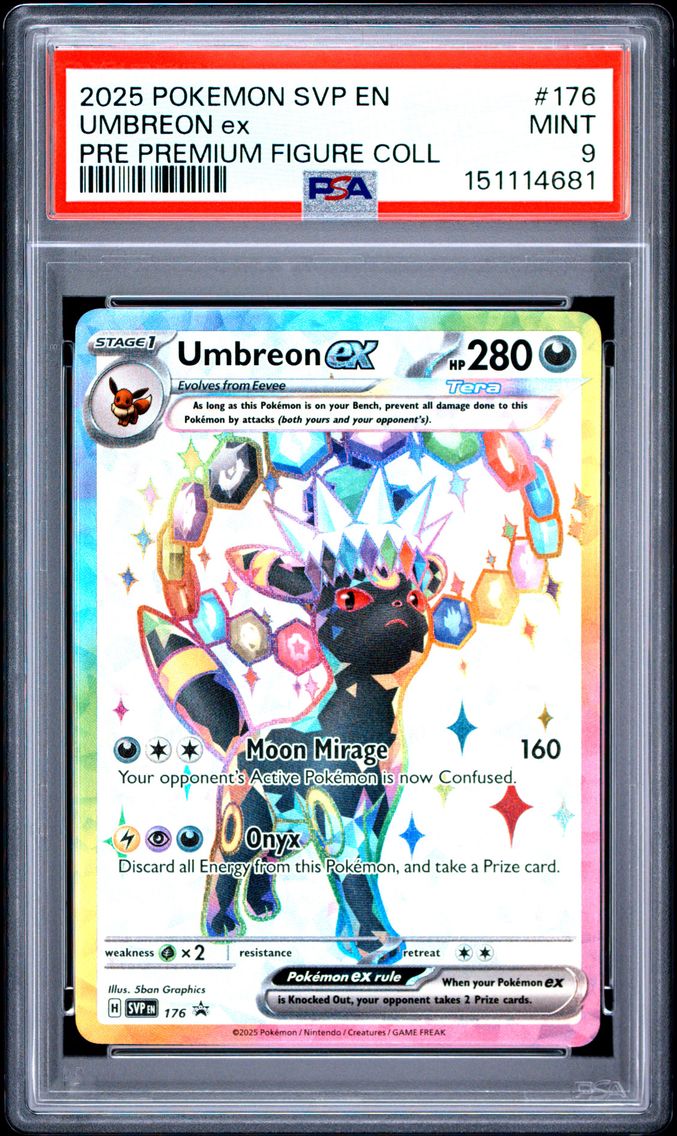2025 #176 Umbreon EX PSA 9 Svp EN-SV Black Star Promo