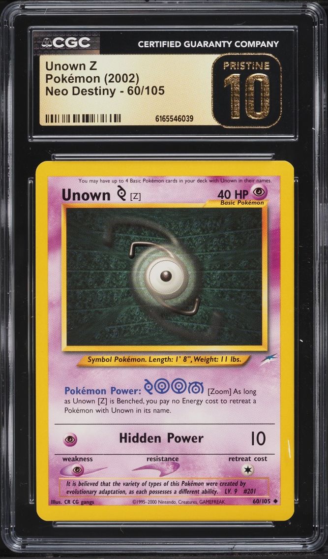 2002 Pokemon Neo Destiny Unown Z #60 CGC 10 PRISTINE
