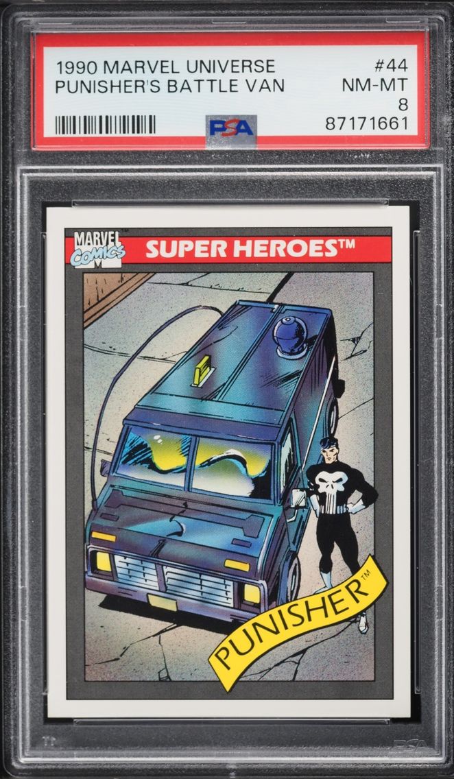 1990 #44 Impel Marvel Universe Punisher's Battle Van NM-MT PSA 8