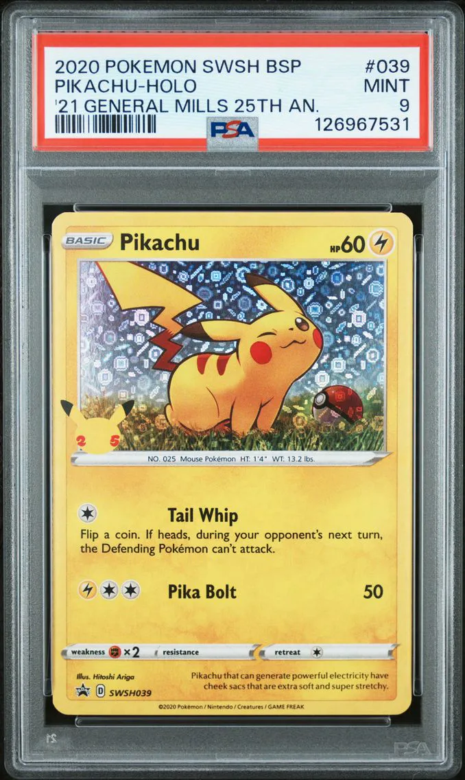 2020 #039 Pikachu-Holo PSA 9 Sws