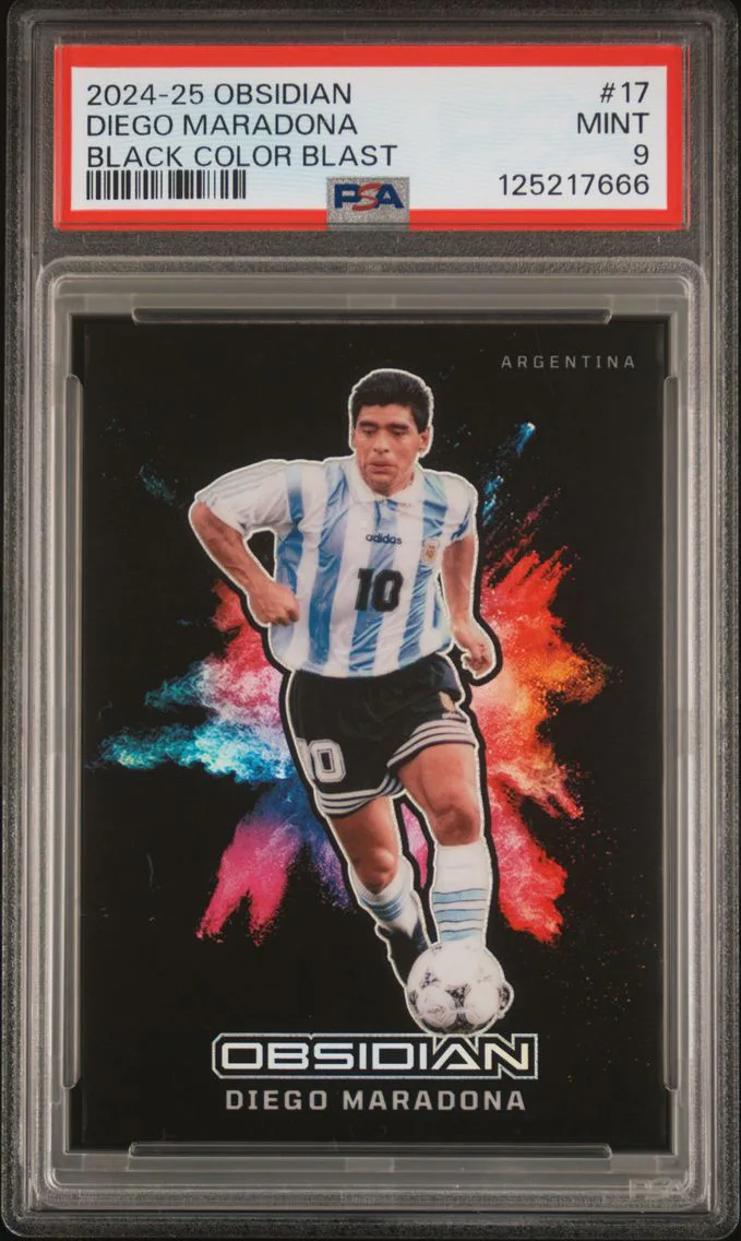 2024 #17 Diego Maradona PSA 9 Panini Obsidian Black Color Blast