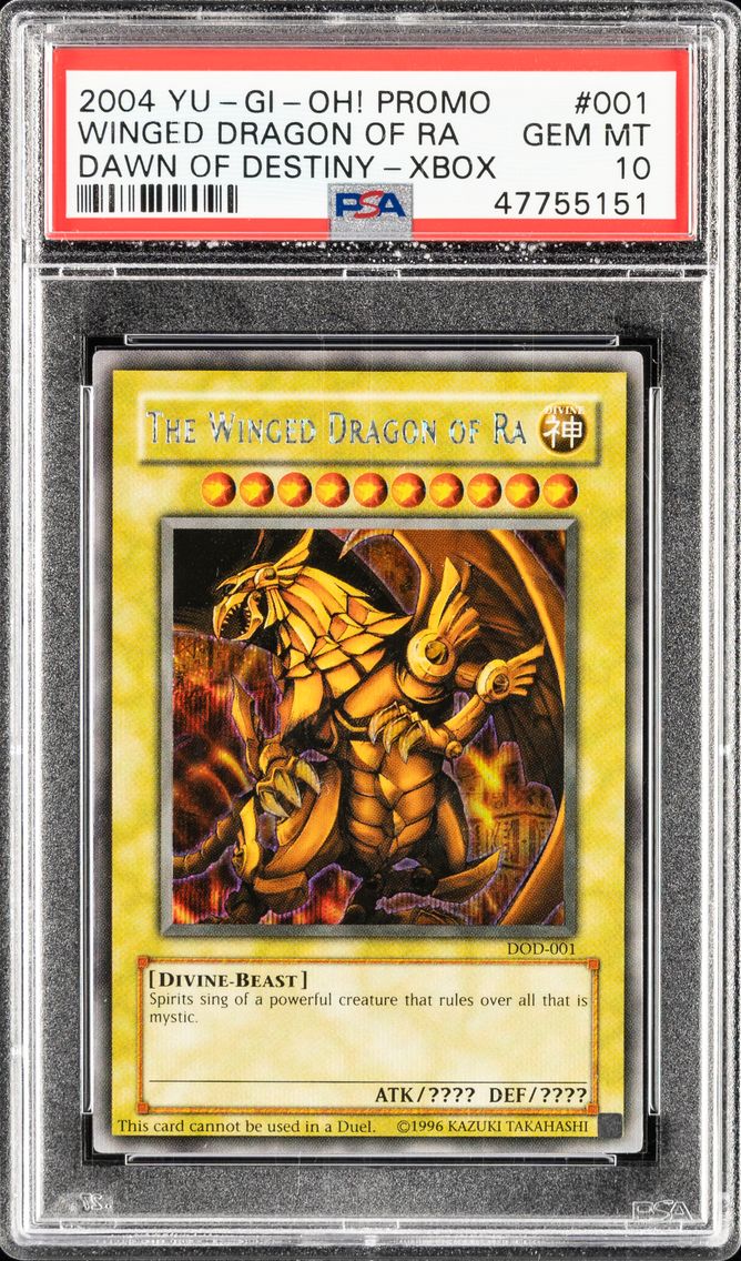 #001 THE WINGED DRAGON OF RA 2004 YU-GI-OH! PROMO | DAWN OF DESTINY-XBOX PSA 10