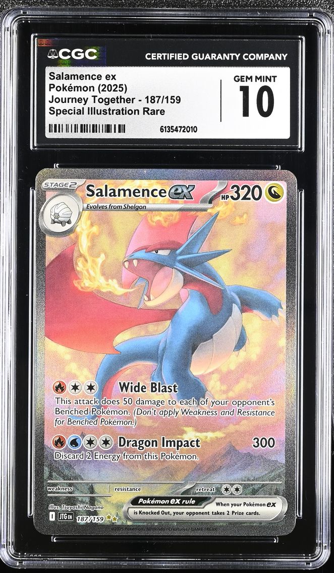 2025 #187 Salamence ex CGC 10 Journey Together - JTG EN - English