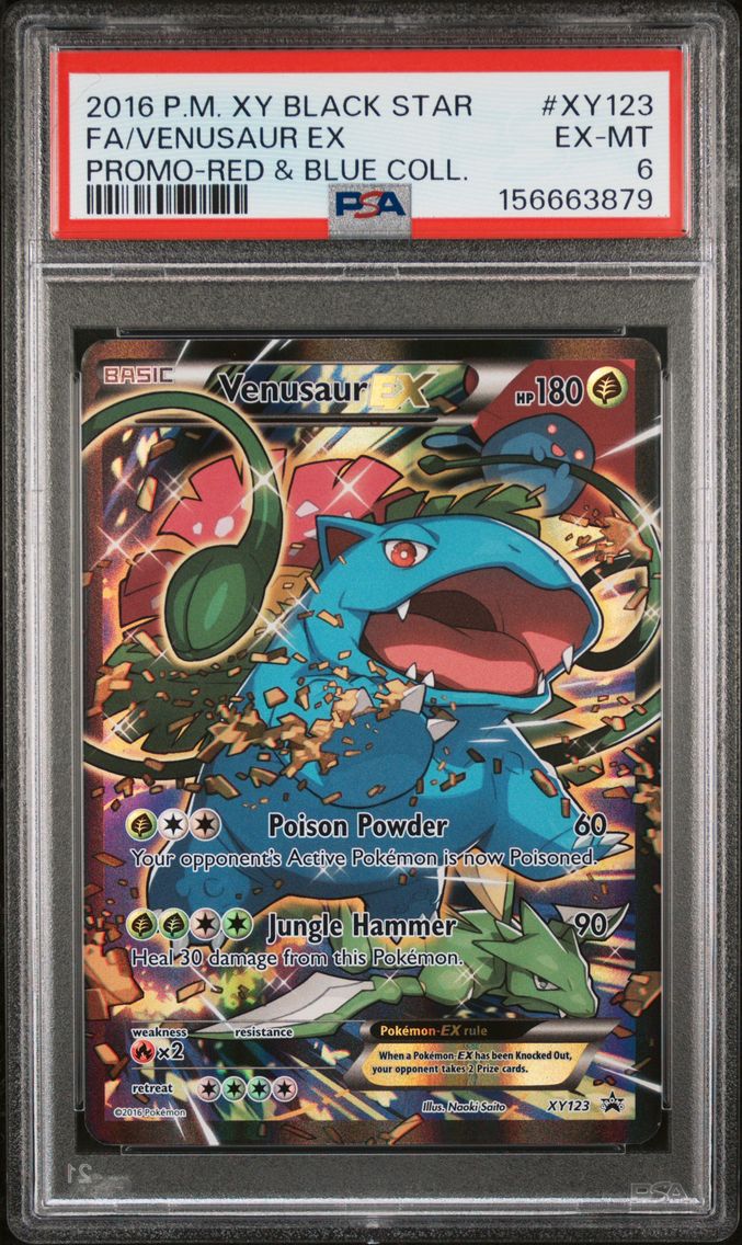 2016 #XY123 Full Art/Venusaur EX PSA 6 XY Black Star Promo