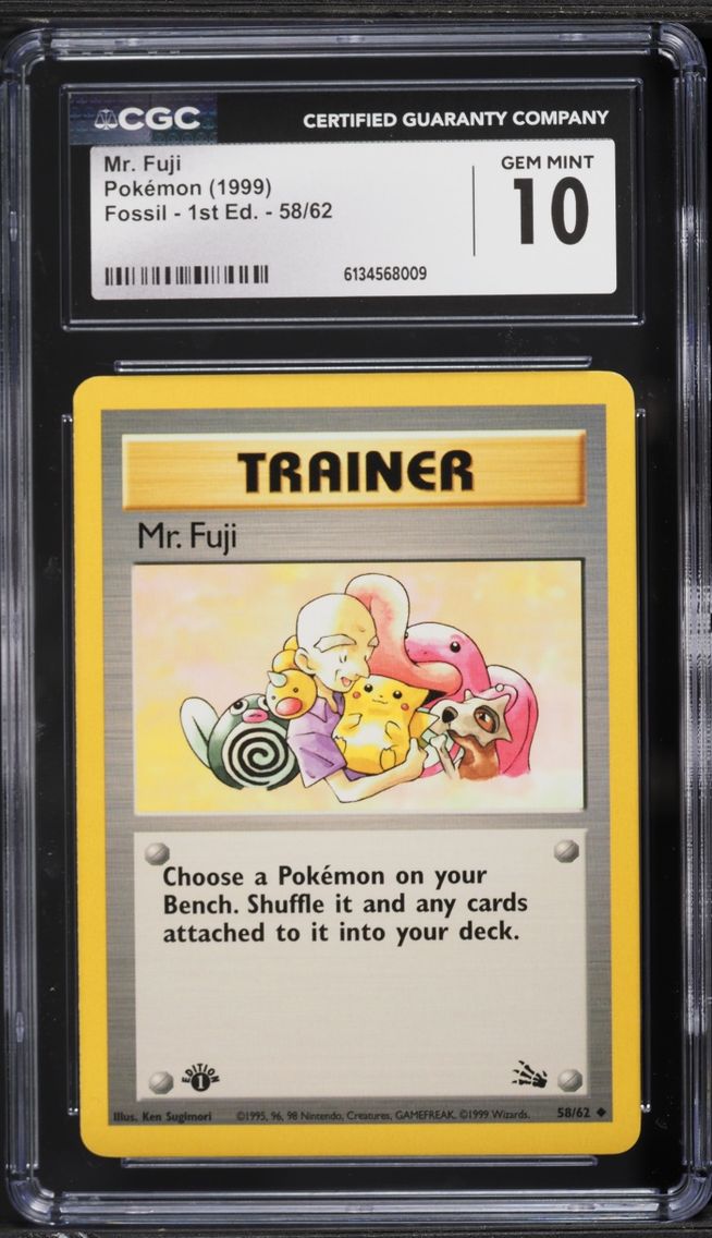 1999 Pokemon Fossil 1st Edition Mr. Fuji #58 CGC 10 GEM MINT