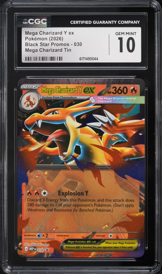 2026 Pokemon Mega Evolution Black Star Promo Tin Mega Charizard Y ex #30 CGC 10 GEM MINT