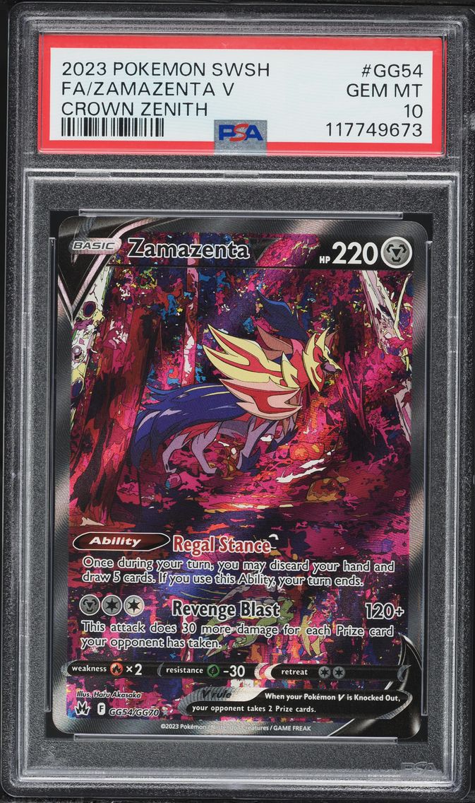 2023 #GG54 Full Art/Zamazenta V PSA 10 Sword and Shield Crown Zenith Pokemon